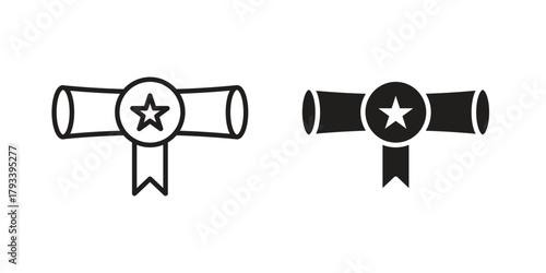 Diploma icon in trendy flat style design. Vector graphic illustration.