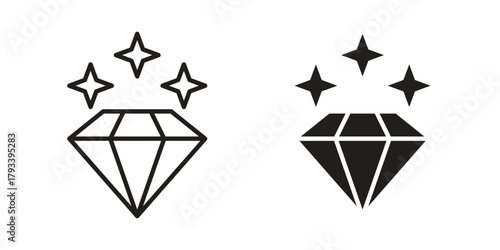 Diamond icon in trendy flat style design. Vector graphic illustration.