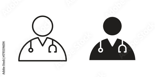 Doctor icon in trendy flat style design. Vector graphic illustration.