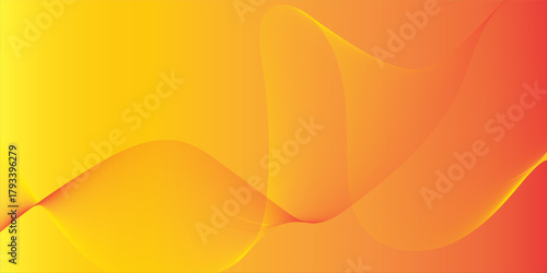 Abstract orange gradient background with shining lines waves. Minimalist background for banner, poster, cover, brochure, flyer, website