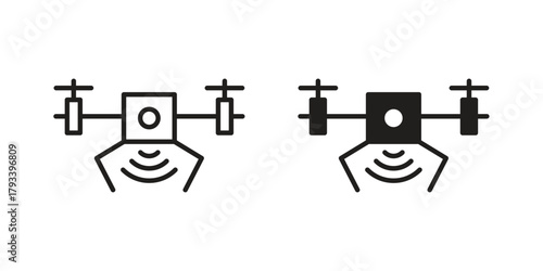 Drone icon in trendy flat style design. Vector graphic illustration.