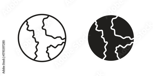 Earth icon in trendy flat style design. Vector graphic illustration.