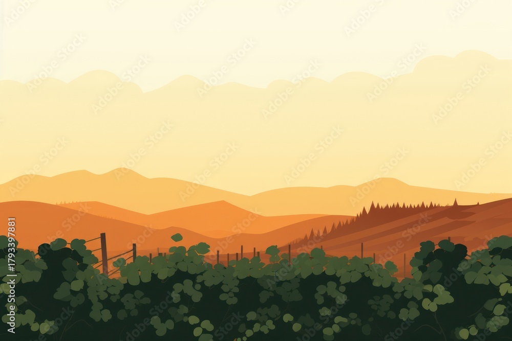 Naklejka premium Vineyard backgrounds landscape outdoors.