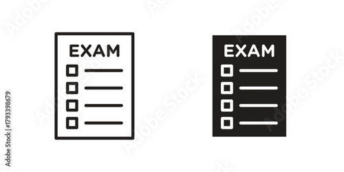Exam icon in trendy flat style design. Vector graphic illustration.