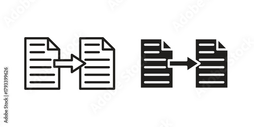 File transfer icon in trendy flat style design. Vector graphic illustration.