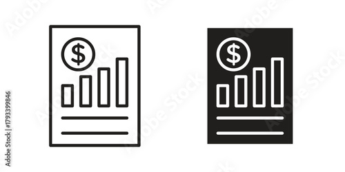 Financial report icon in trendy flat style design. Vector graphic illustration.