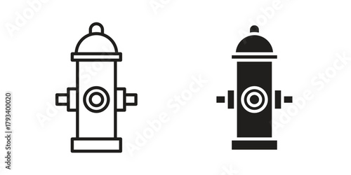 Fire hydrant icon in trendy flat style design. Vector graphic illustration.