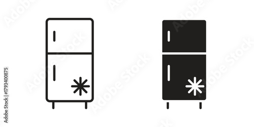 Fridge icon in trendy flat style design. Vector graphic illustration.