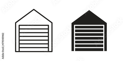 Garage icon in trendy flat style design. Vector graphic illustration.