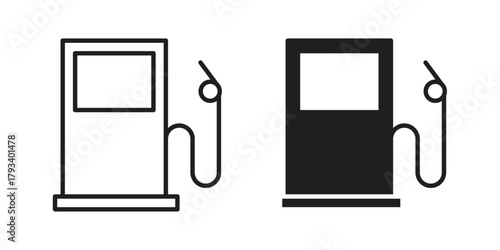 Gas station icon in trendy flat style design. Vector graphic illustration.