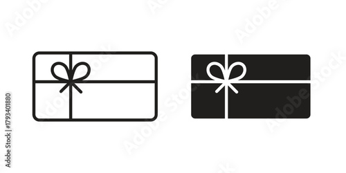 Gift voucher icon in trendy flat style design. Vector graphic illustration.