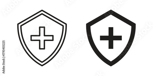 Health insurance icon in trendy flat style design. Vector graphic illustration.