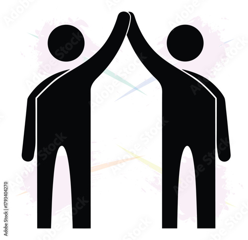 Dynamic Highfive Symbolizing Teamwork and Success in Collaboration