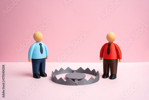 Two counterparties and a risky transaction. Choosing a safe location and method for the contractual transaction. Trust and verification in business deals. Corporate security discussions.