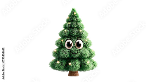 cartoon christmas tree with animate