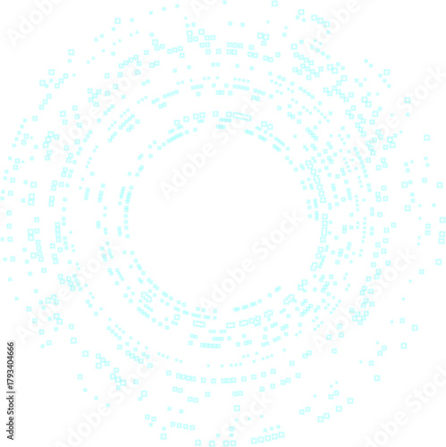 Complex radial structure composed of evenly spaced neon points forming a precise circular network of geometric balance.