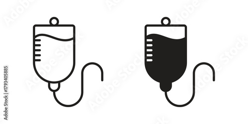 IV drip icon in trendy flat style design. Vector graphic illustration.