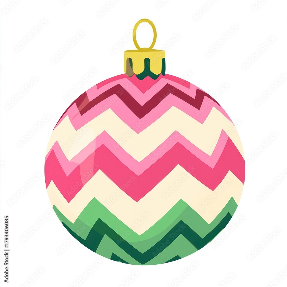 Obraz premium Christmas ornament ball christmas pattern zigzag.