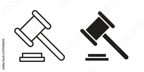 Law icon in trendy flat style design. Vector graphic illustration.