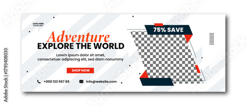 Vector full editable Facebook caver design.  Facebook caver design.