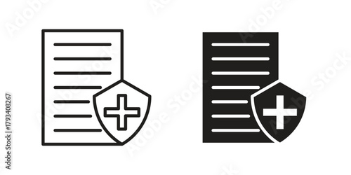 Medical insurance icon in trendy flat style design. Vector graphic illustration.