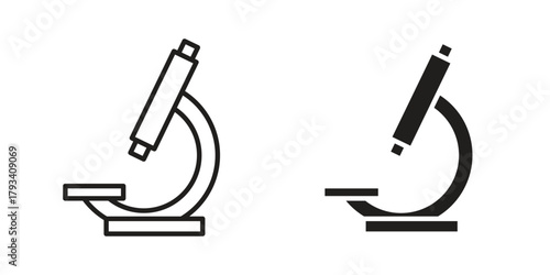 Microscope icon in trendy flat style design. Vector graphic illustration.