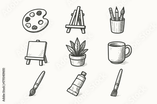 Tube supplies vector holder canvas artistic plant icon atelier icons paint home