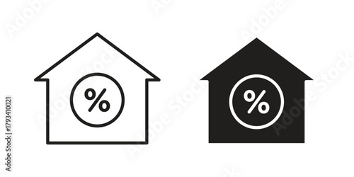 Mortgage icon in trendy flat style design. Vector graphic illustration.