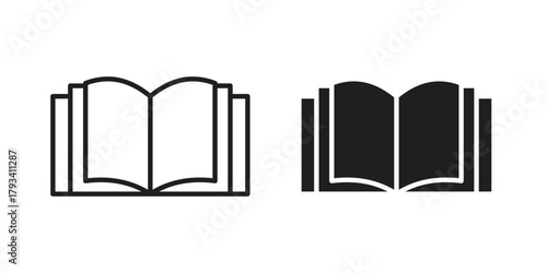 open book icon in trendy flat style design. Vector graphic illustration.