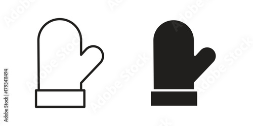 Oven mitt icon in trendy flat style design. Vector graphic illustration.