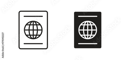Passport icon in trendy flat style design. Vector graphic illustration.