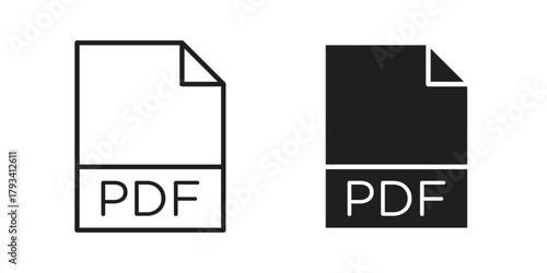 PDF file icon in trendy flat style design. Vector graphic illustration.