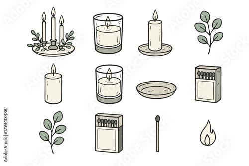 Glass icon flame vector setup icons centerpiece candle branch tray elegant ceramic