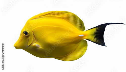 isolated brightly colored yellow tang fish