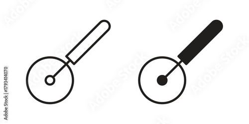 Pizza Slicer icon in trendy flat style design. Vector graphic illustration.