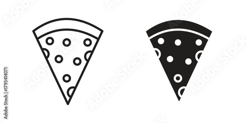 Pizza icon in trendy flat style design. Vector graphic illustration.