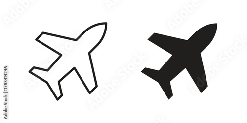 Plane icon in trendy flat style design. Vector graphic illustration.