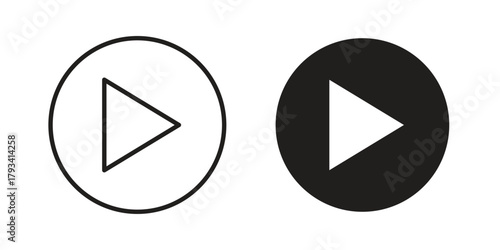 Play icon in trendy flat style design. Vector graphic illustration.