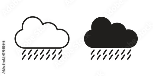 Rain icon in trendy flat style design. Vector graphic illustration.