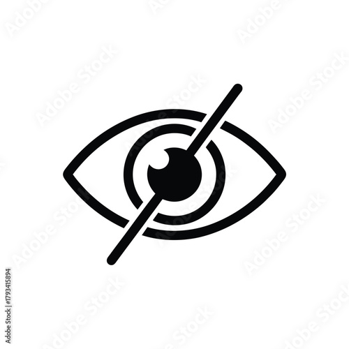 An icon representing a hidden or blocked eye.