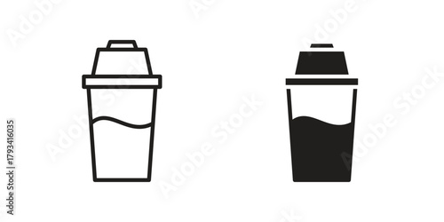 Protein shake icon in trendy flat style design. Vector graphic illustration.