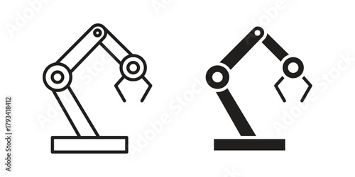 Robot arm icon in trendy flat style design. Vector graphic illustration.