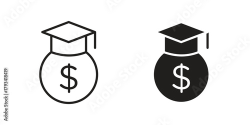 Scholarship icon in trendy flat style design. Vector graphic illustration.