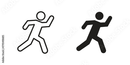 Running icon in trendy flat style design. Vector graphic illustration.