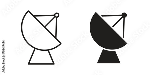 Satellite dish icon in trendy flat style design. Vector graphic illustration.