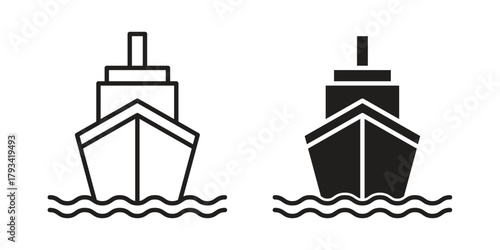 Ship icon in trendy flat style design. Vector graphic illustration.