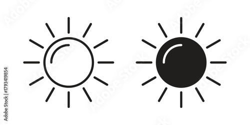 Sun icon in trendy flat style design. Vector graphic illustration.