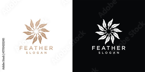 Feather signature pen logo. Feather signature logo design inspiration	
