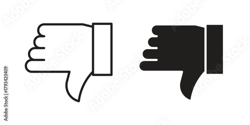 Thumbs down icon in trendy flat style design. Vector graphic illustration.
