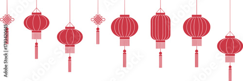 Red Chinese Lanterns With Tassels And Knots red lantern